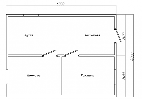 БКТ Стыкованный СтД-2, состоит из двух блок-контейнеров (план)