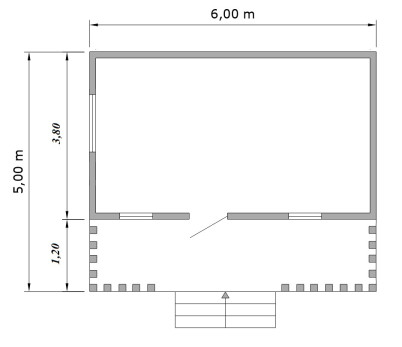 Бытовка с террасой БС-4 VIP (план)