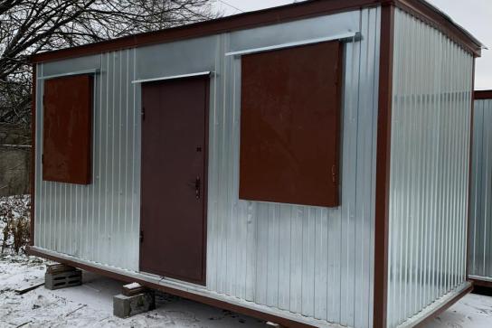 Блок-контейнер с душевой кабиной, эл/нагревателем, туалетом, раковиной и насосной станцией